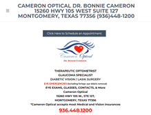 Tablet Screenshot of cameronoptical.com